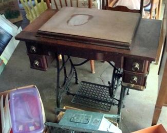 Treadle sewing machine cabinet.