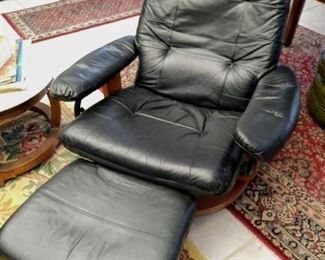 Leather Recliner (ottoman from another maker)