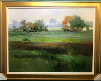 Clifton, Giant Summer Landscape, 46 x 60 in. framed, Sale Price: $2500.