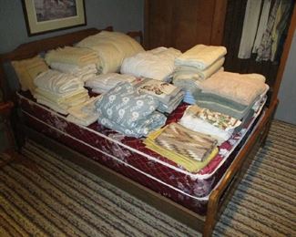 Full size bed and bedding 