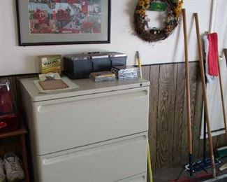 File cabinet and household items