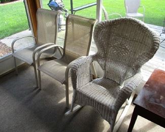 Wicker and patio chairs