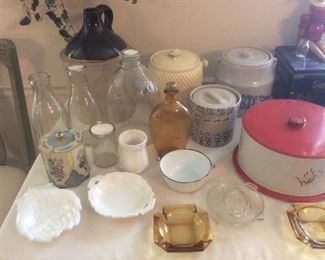 Old  milk bottles,and vintage collectibles 