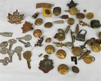 Vintage Keys, Button, Medals and more