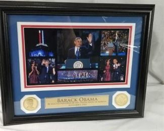 Barack Obama Reelection Framed Shadowbox
