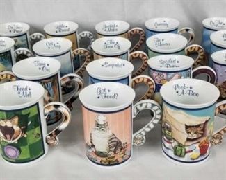 Danbury Mint - Gary Patterson Comical Cats Porcelain Collector Mugs