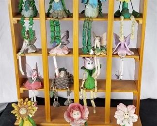 Fairies and Flowers Theme Shelf Sitters w/Wooden Shelf