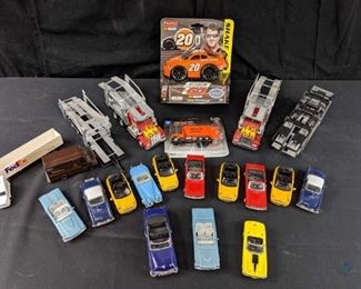 Miscellaneous lot of toy cars, trucks and carriers