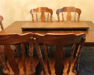 Wooden Dining Table With 5 Chairs 