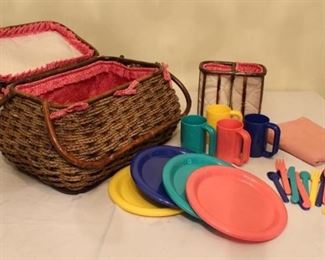 Woven Picnic Basket with Handles