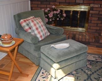 Side Chair, Ottoman, Pillows