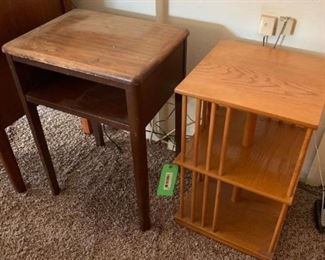 Two Small Wood Side Tables