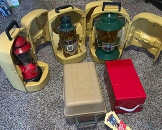 Three Lanterns with Cases Plus Two Extra Cases