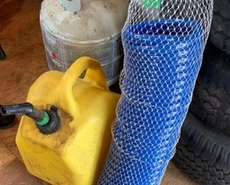 Diesel Fuel Can and Garden Hose