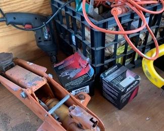 Floor Jack and Assorted Tools