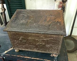 Mid 19th Century Repousse Coal/ Fire Box