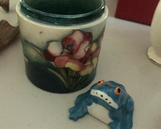 Limoges Frog; Moorcroft Pottery