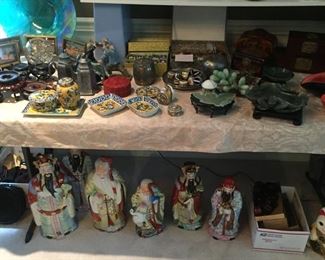 Immortals-huge table of small porcelains