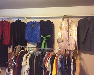 lots of vintage clothes -and modern with price tags