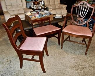 Vintage Chairs & Vanity Bench