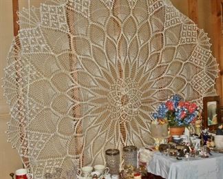 Pristine Crocheted Table Cloth