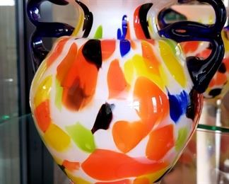 Aztec inspired Glass Vase