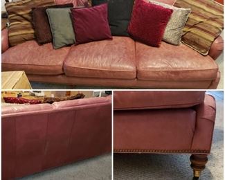 Leather Couch on casters