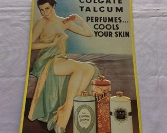 Colgate Talcum Sign, 11" x 16".