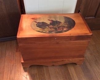 Wooden Chest with Wild Turkey Art. 