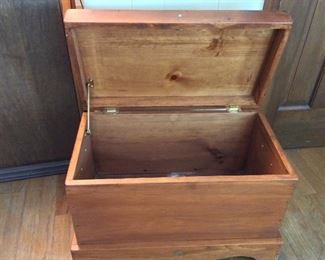 Wooden Chest with Wild Turkey Art.