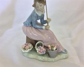 Lladro Girl with Umbrella, 8 1/2" H.