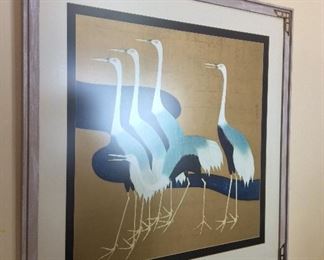 Asian Art, Cranes, 36 1/2" x 36 1/2". 