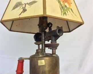 Blowtorch Table Lamp with Bird Shade, 16 1/2" H.