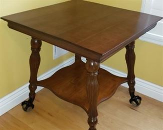 Fine Antique Glass Ball and Claw Parlor Table