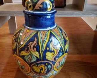 Hand Painted Lidded Canister