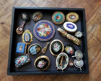 Antique Italy Mosaic Brooches and more