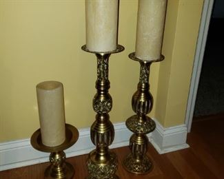 Brass Floor Candlesticks