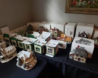 Christmas Dickens Village Collection and Thomas Kinkade Houses