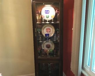 Cherry Curio Cabinet / 5 Lighted Display Shelves -$60