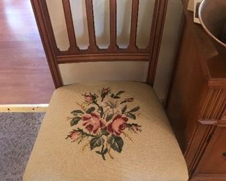 Needlepoint work dining chairs 