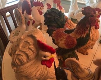 Tons of nice chickens and roosters for kitchen 