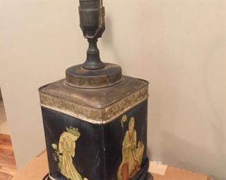 Vintage/antique Tole 4- sided lamp