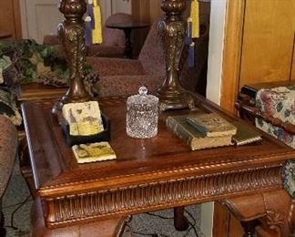 Pair of Lamps and Lamp Table