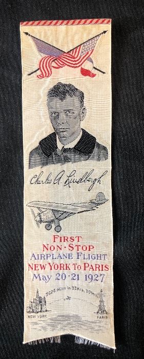 Charles A. Lindbergh silk bookmark-part of a lot