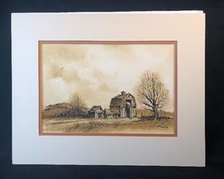One of 2 in a lot- Watercolors by Bill Ely ( Monroe, CT 1913-1993)
