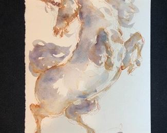Charles Burdick Unicorn Watercolor.