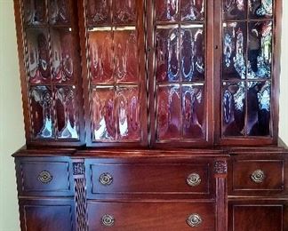 Classic mahogany bookcase with curved glass!
