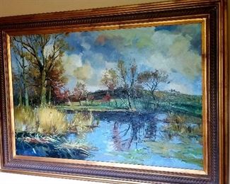 wonderful large landscape oil by William West