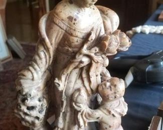 Carved large Asian figural group