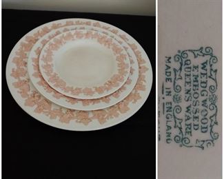 Pink and White Embossed Wedgwood